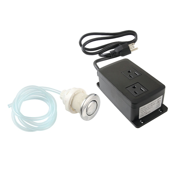 Dual Outlet Garbage Disposal Air Switch Kit, Polished Chrome